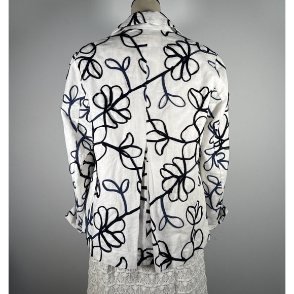 Coldwater Creek Floral Embroidered Jacket Women's 14 Artsy Boho Resort Chic Coat - Picture 4 of 12